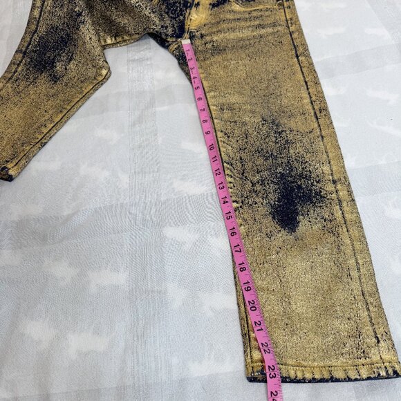 R13 Boy Straight Jeans Size 25 – Stretch Gold Indigo, Mid-Rise Cropped Straight - Picture 8 of 13